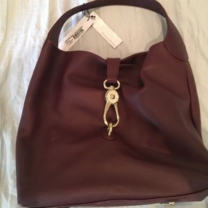 NWT Dooney & Bourke large Logo lock leather shoulder bag